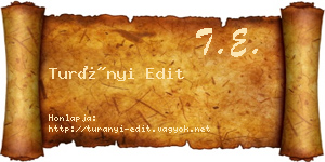 Turányi Edit névjegykártya